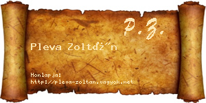 Pleva Zoltán névjegykártya